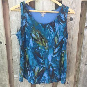 J.Jill blue feather stretch tank - size XS